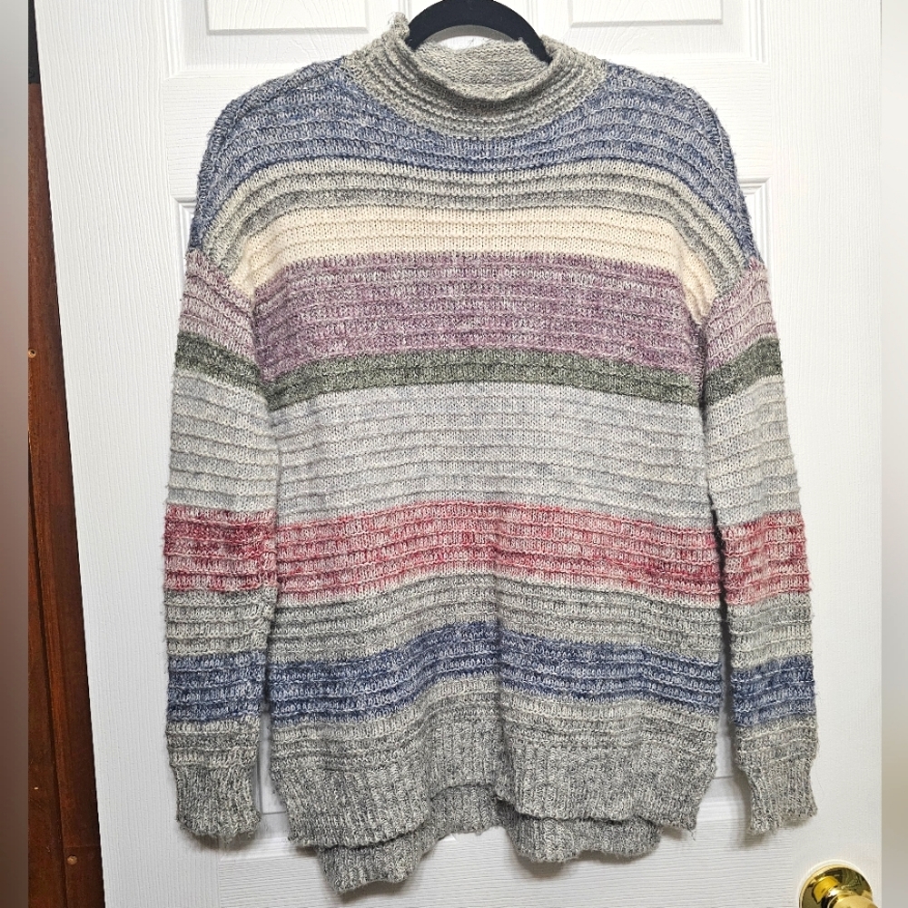 American Eagle Horizontal Striped Turtleneck Sweater Women's Size Medium